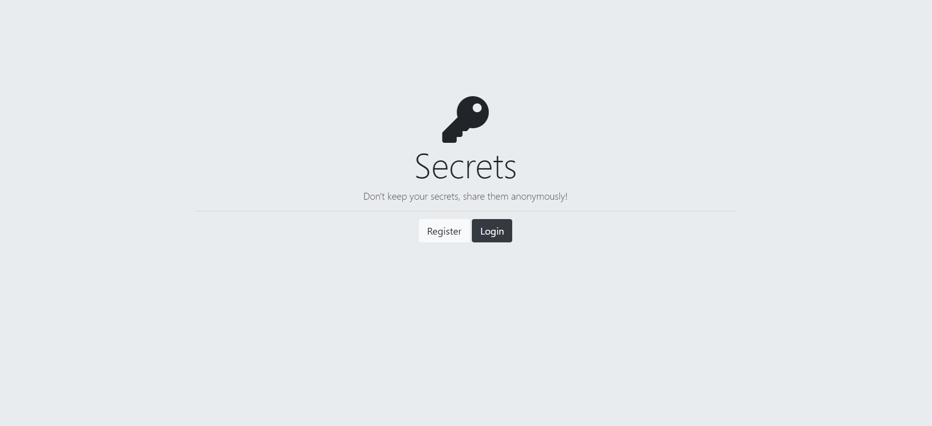 Secrets application with database